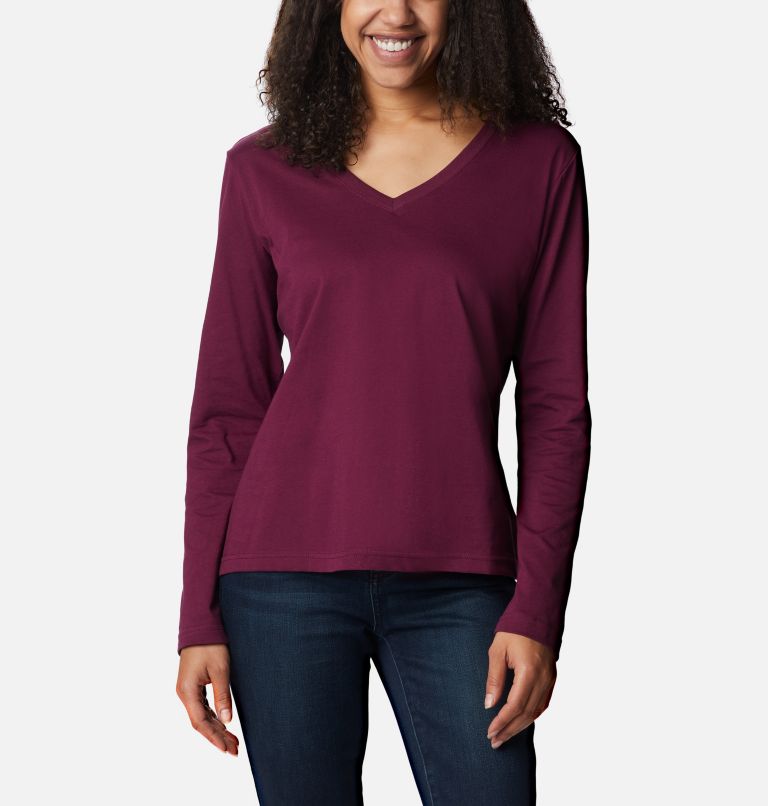 Women's Sapphire Point Long Sleeve Shirt, Color: Marionberry, image 1