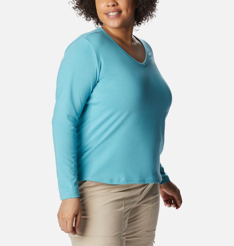 Thumbnail: Women's Sapphire Point Long Sleeve Shirt - Plus Size, Color: Sea Wave, image 5