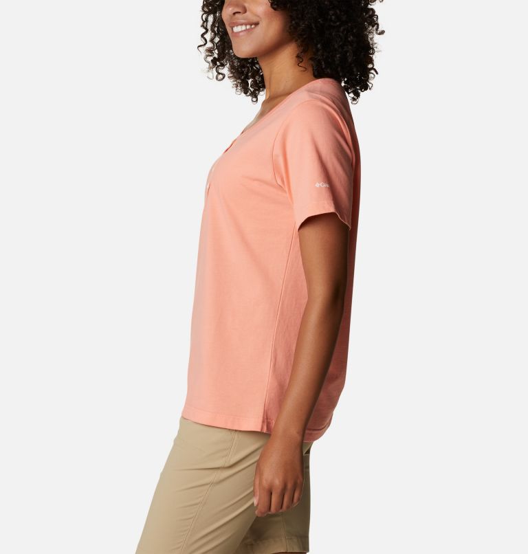 Women's Sapphire Point Henley, Color: Coral Reef, image 3