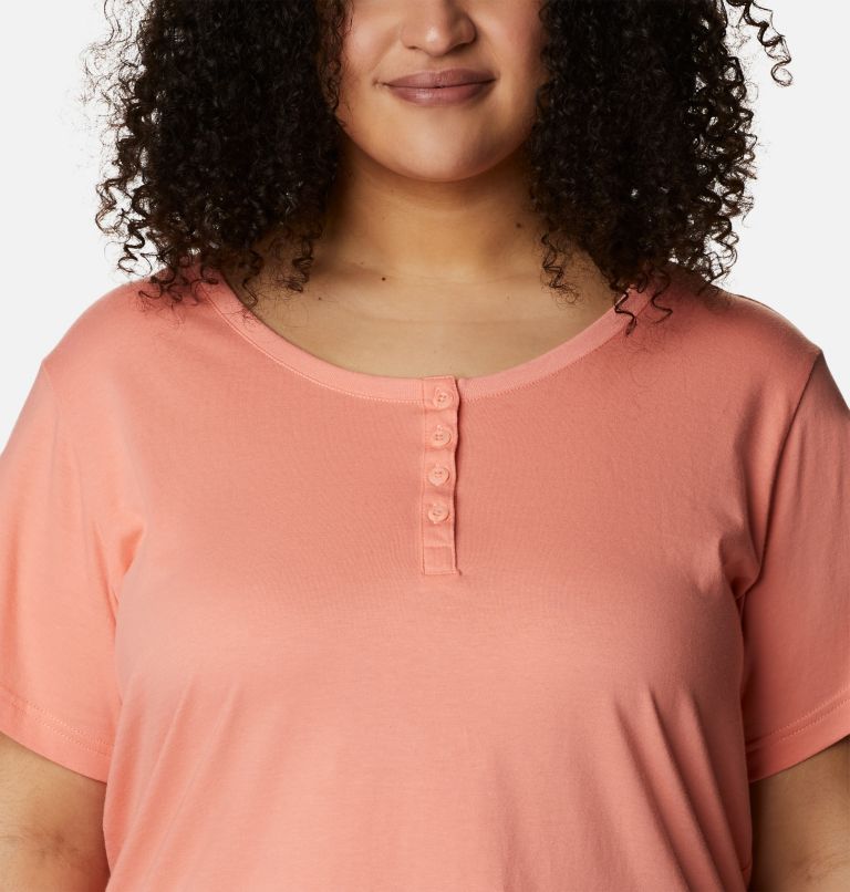 Women's Sapphire Point Henley - Plus Size, Color: Coral Reef, image 4