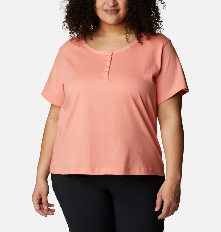 Women's Sapphire Point Henley - Plus Size, Color: Coral Reef, image 1