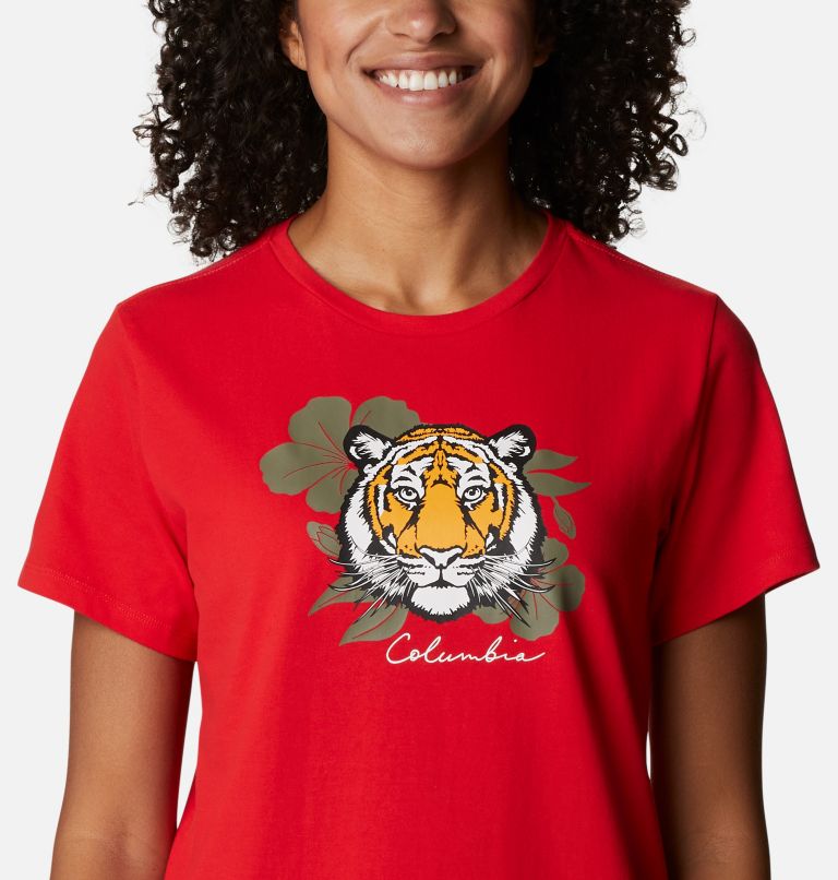 Women's Alpine Way Screen T-Shirt II, Color: Bright Red, Love the Tigers, image 4