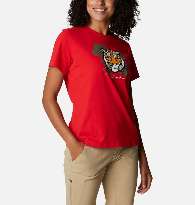 T-shirt Alpine Way Screen II Femme, Color: Bright Red, Love the Tigers, image 5