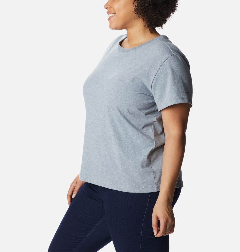 Women's Sapphire Point Short Sleeve Shirt - Plus Size, Color: Tradewinds Grey Heather, image 3