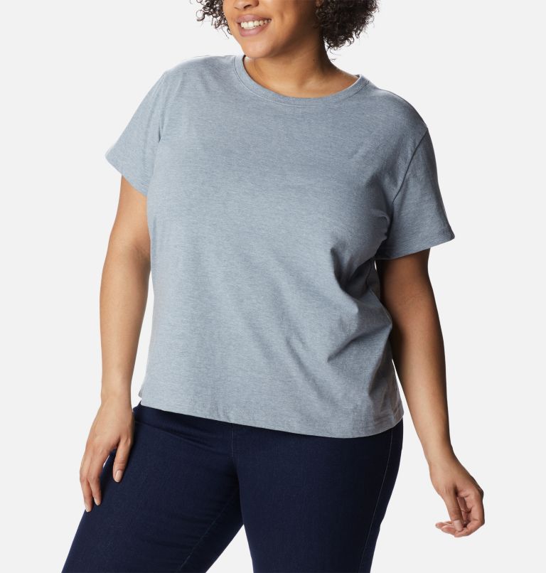 Women's Sapphire Point Short Sleeve Shirt - Plus Size, Color: Tradewinds Grey Heather, image 5