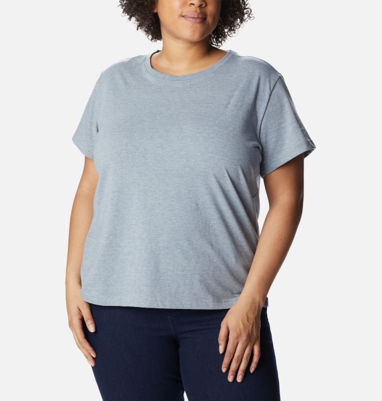 Women's Sapphire Point Short Sleeve Shirt - Plus Size, Color: Tradewinds Grey Heather, image 1