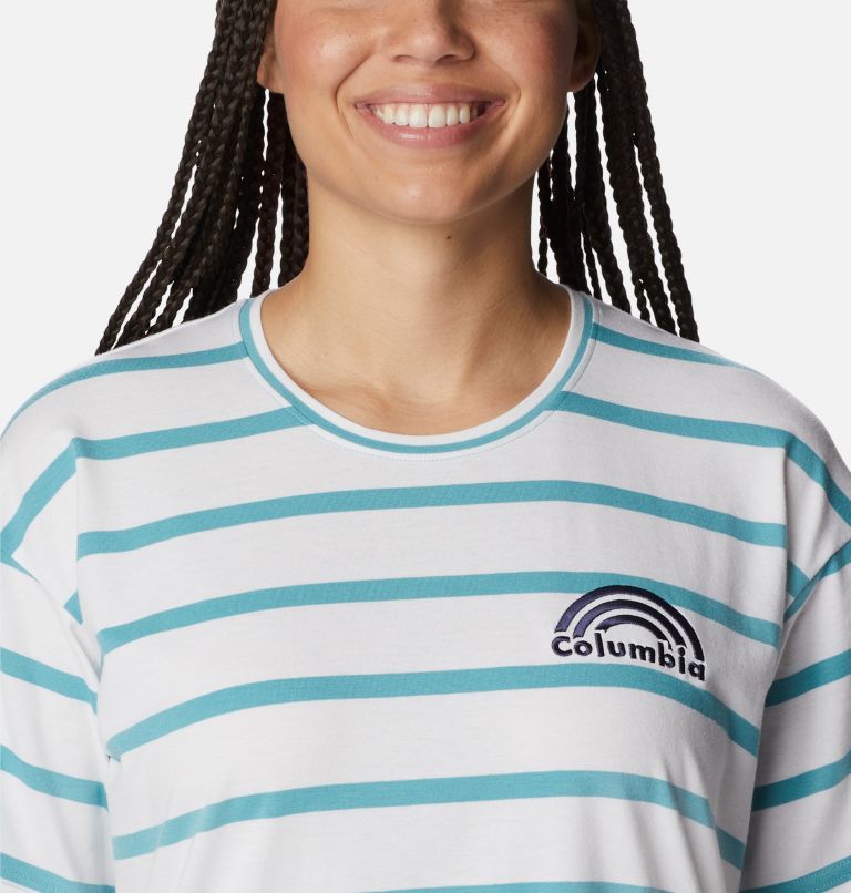 T-shirt Sun Trek Oversized Femme, Color: Sea Wave Sunrise Stripe, image 4