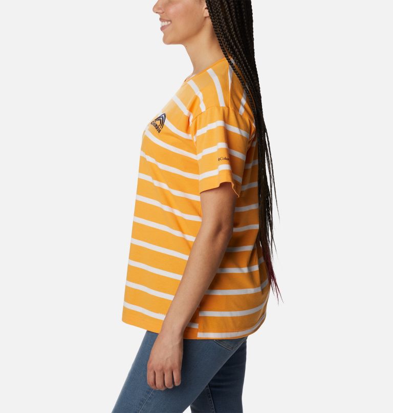 Thumbnail: Women's Sun Trek Oversized T-Shirt, Color: Mango Sunrise Stripe, image 3