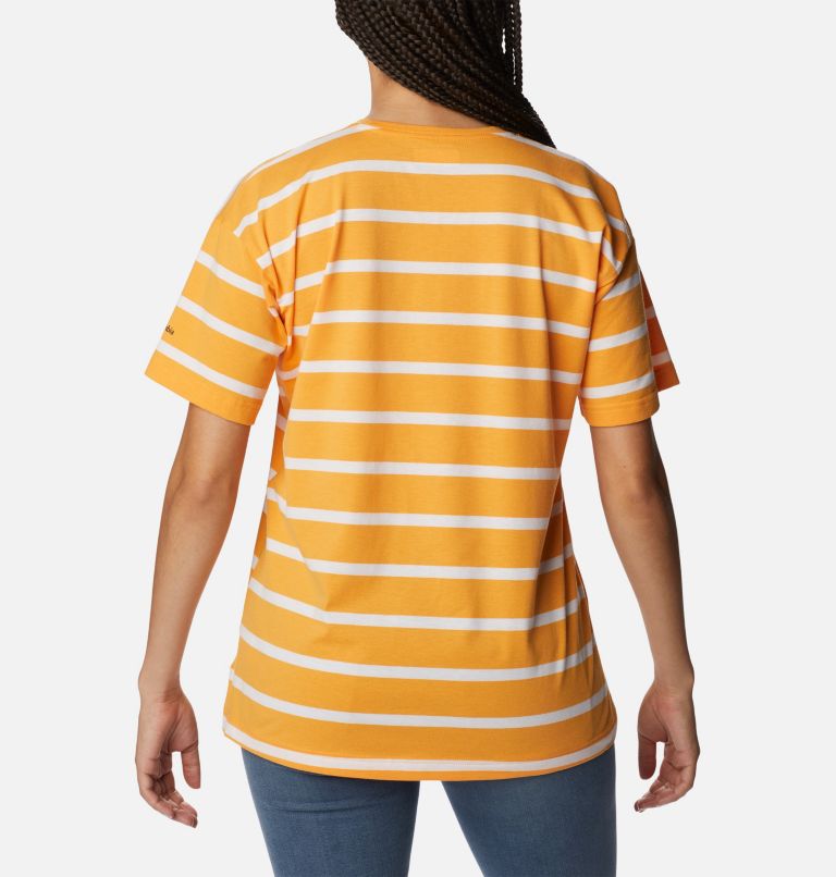 Thumbnail: Women's Sun Trek Oversized T-Shirt, Color: Mango Sunrise Stripe, image 2