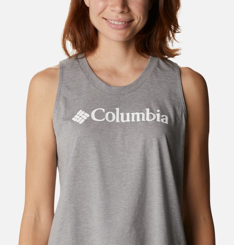 Camiseta de tirantes casual estampada North Cascades para mujer, Color: Monument Heather, White Branded, image 4
