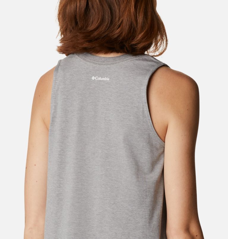 Camiseta de tirantes casual estampada North Cascades para mujer, Color: Monument Heather, White Branded, image 5