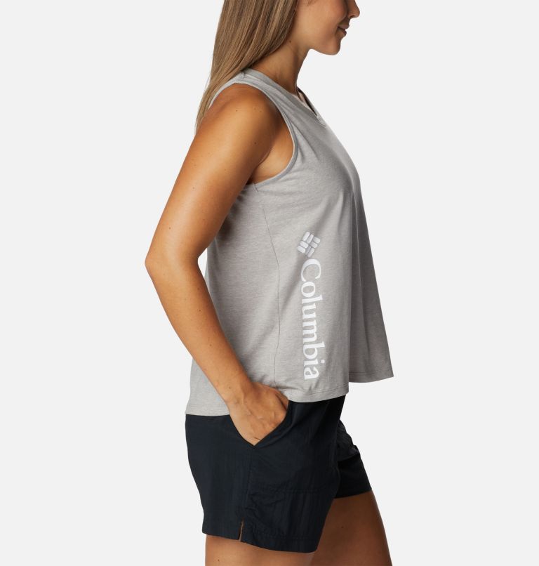 Thumbnail: Women’s North Cascades Casual Graphic Tank Top, Color: Columbia Grey Hthr, Gem Columbia Graphic, image 3
