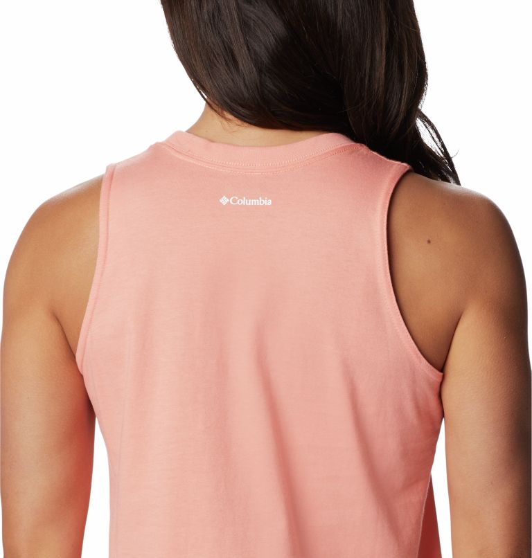 Women’s North Cascades Casual Graphic Tank Top, Color: Coral Reef, White Branded