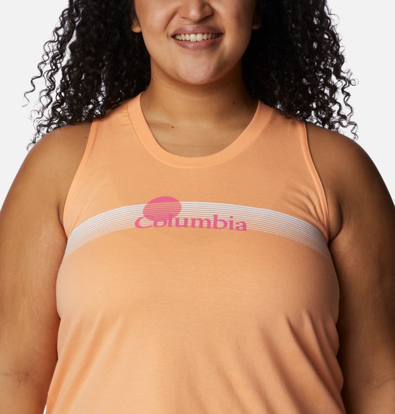 Thumbnail: Women's North Cascades Tank - Plus Size, Color: Peach, Inverted Brand Graphic, image 4