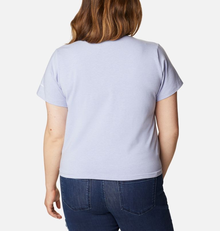 Thumbnail: Women's Columbia Trek Short Sleeve Shirt - Plus Size, Color: Serenity Heather, image 2