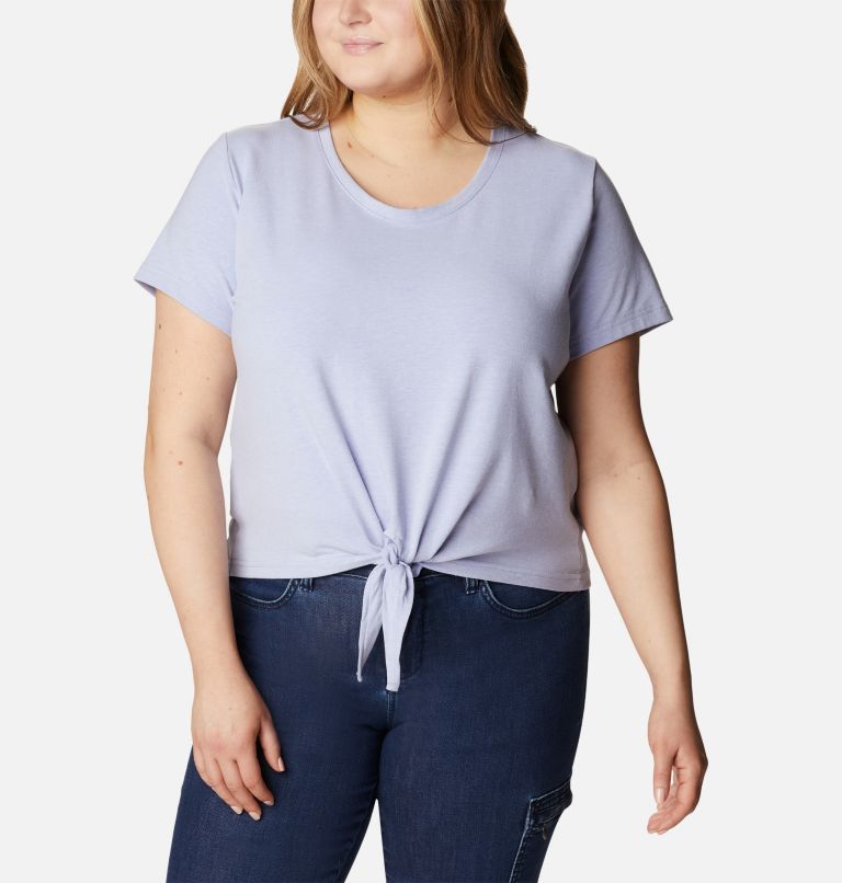 Women's Columbia Trek Short Sleeve Shirt - Plus Size, Color: Serenity Heather, image 1