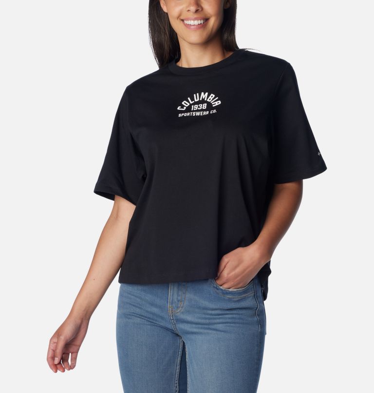 Women's North Cascades Relaxed T-Shirt, Color: Black, College Life, image 5