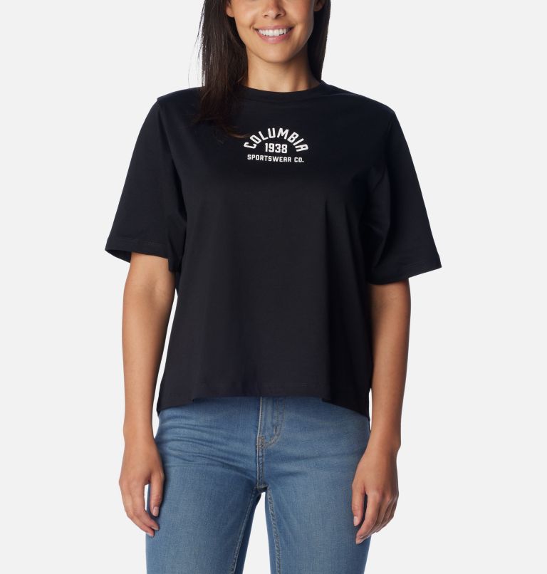 Women's North Cascades Relaxed T-Shirt, Color: Black, College Life, image 1