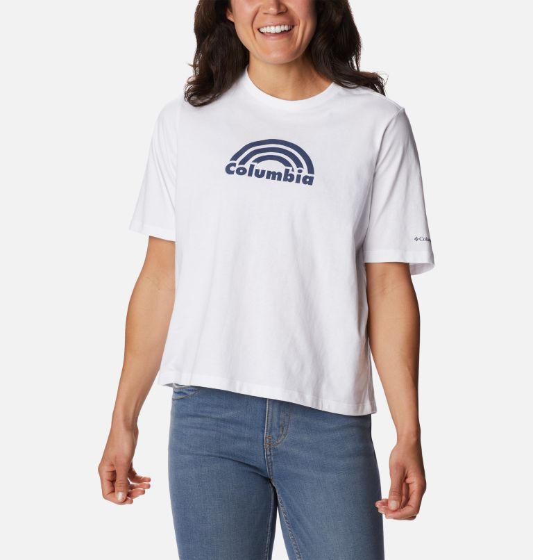 Women's North Cascades Relaxed T-Shirt, Color: White, Rainbow