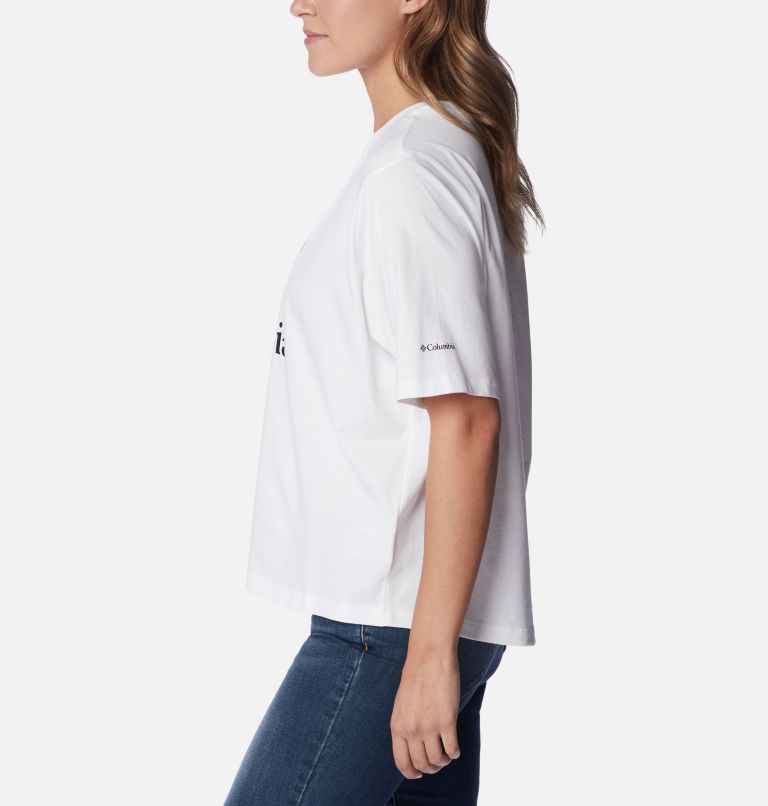 Thumbnail: Women's North Cascades Relaxed T-Shirt, Color: White, CSC Stacked Gradient Graphic, image 3