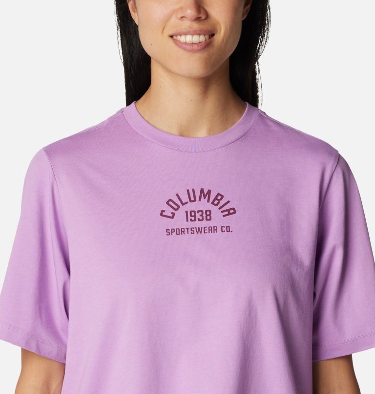 Women's North Cascades Relaxed T-Shirt, Color: Gumdrop, College Life, image 4