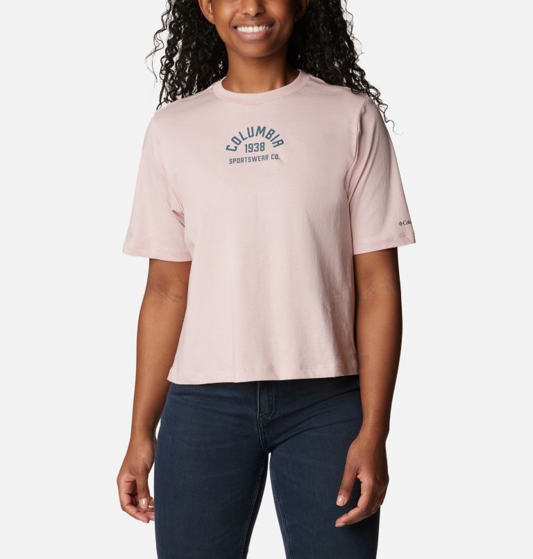 Thumbnail: Women's North Cascades Relaxed T-Shirt, Color: Dusty Pink, College Life, image 1