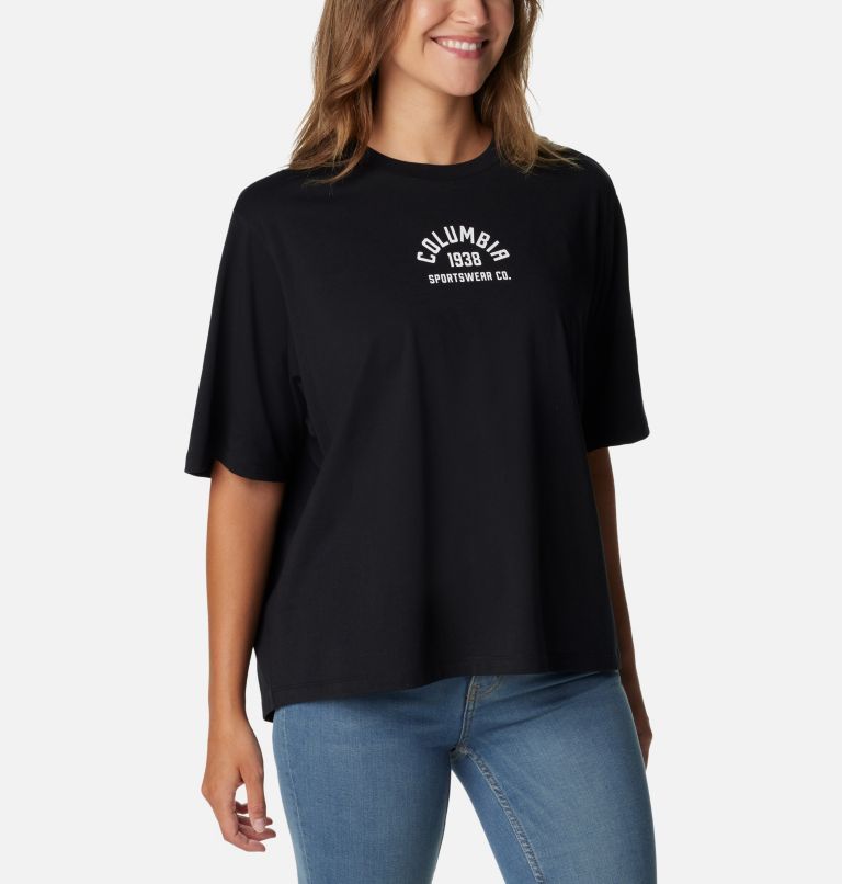 Women's North Cascades Relaxed T-Shirt - Plus Size, Color: Black, College Life, image 5