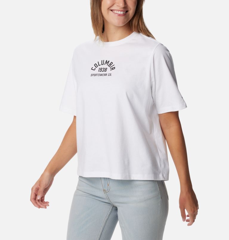 Women's North Cascades Relaxed T-Shirt, Color: White, College Life, image 5