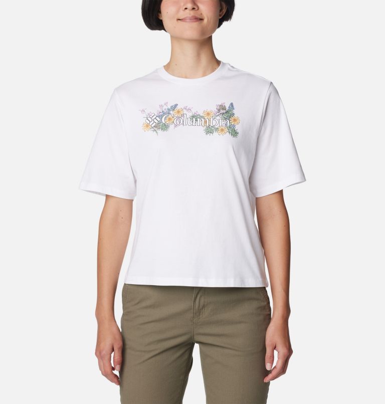 Women's North Cascades Relaxed T-Shirt, Color: White, Branded Bouquet, image 1