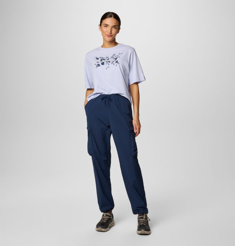 Women's North Cascades Relaxed T-Shirt, Color: Snowdrift, Floral Emblem, image 3