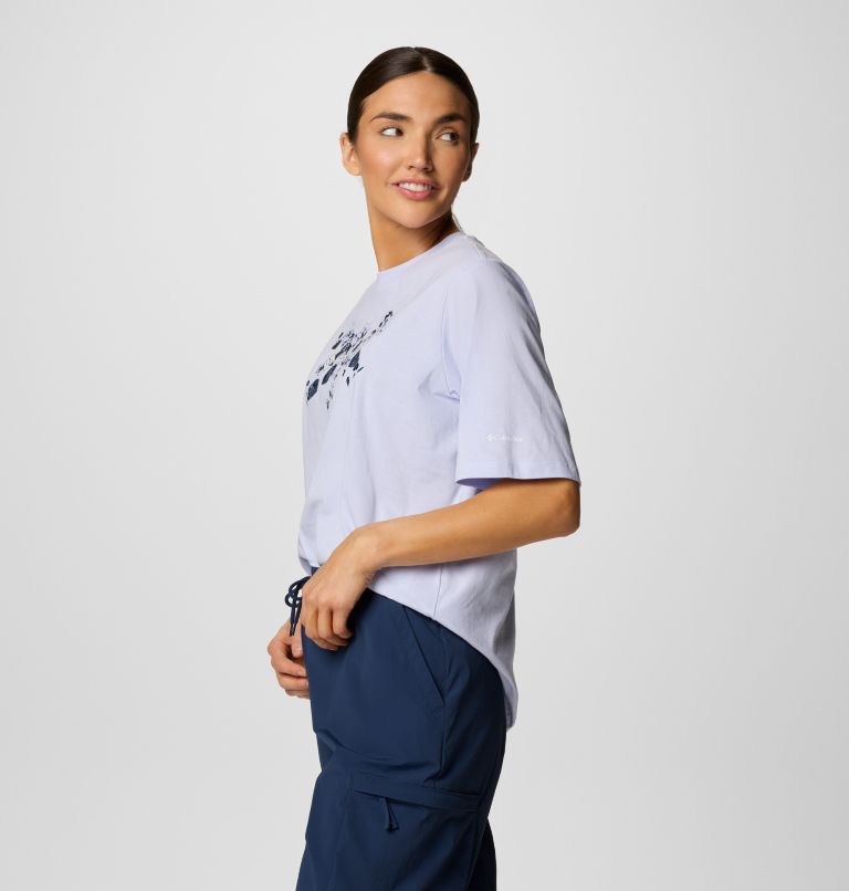 Women's North Cascades Relaxed T-Shirt, Color: Snowdrift, Floral Emblem, image 4