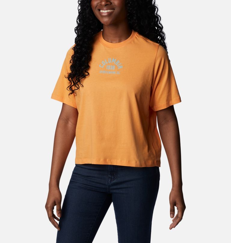 Thumbnail: T-shirt North Cascades Relaxed Femme, Color: Sunset Peach, College Life, image 1