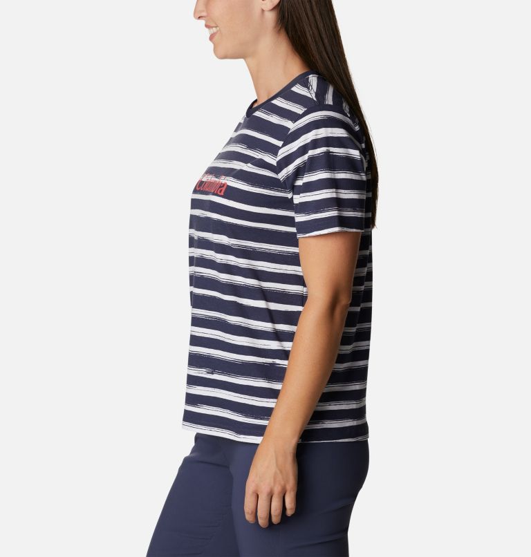 Thumbnail: Women's North Cascades Printed T-Shirt, Color: White Brush Stripe, image 3