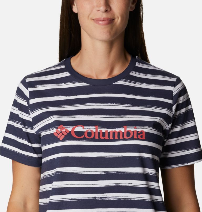 Women's North Cascades Printed T-Shirt, Color: White Brush Stripe, image 4