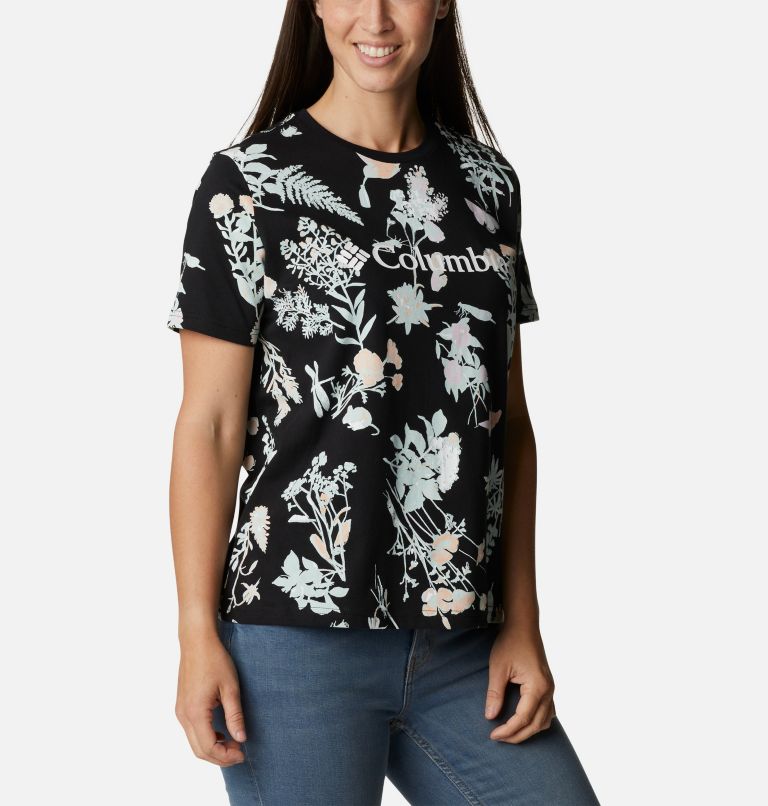 T-shirt Imprimé Casual North Cascades Femme, Color: Black Radical Botanical