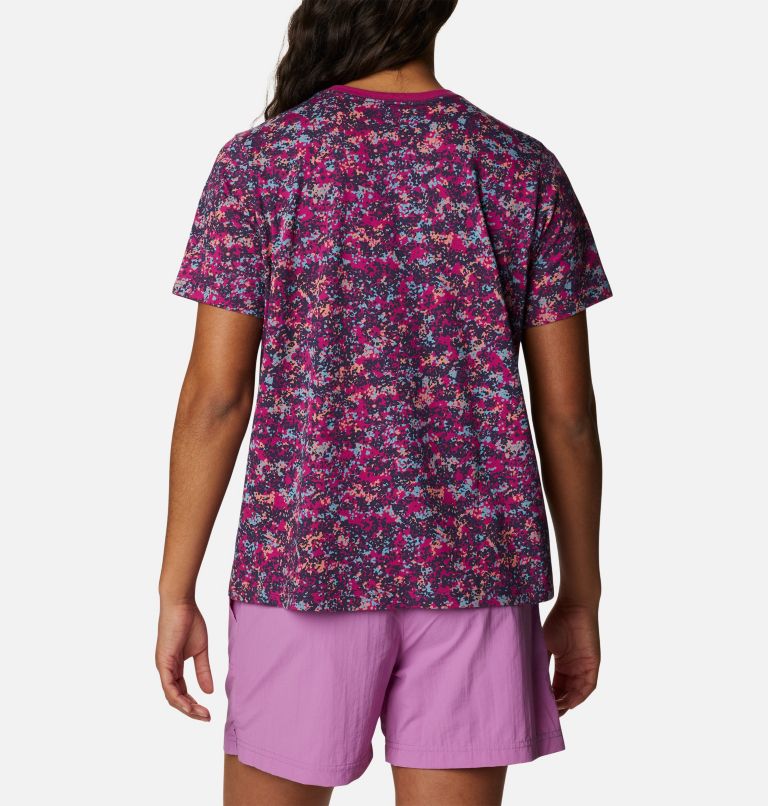 Thumbnail: Women’s North Cascades Casual Printed T-Shirt, Color: Wild Fuchsia Dotty Disguise, image 2