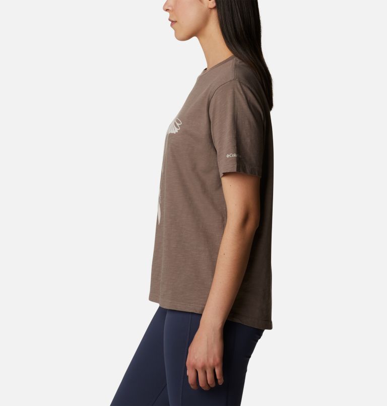 Women’s Break It Down Casual Organic Cotton T-Shirt, Color: Iron, Graphic Hummingbird, image 3