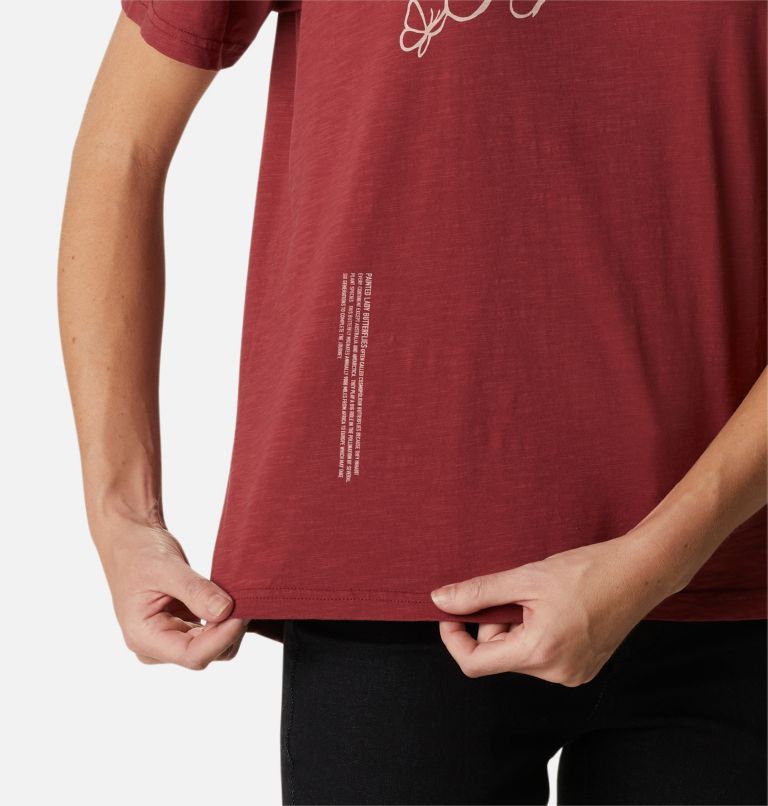 W Break it Down SS Tee | 619 | M, Color: Marsala Red, Graphic Butterfly, image 5