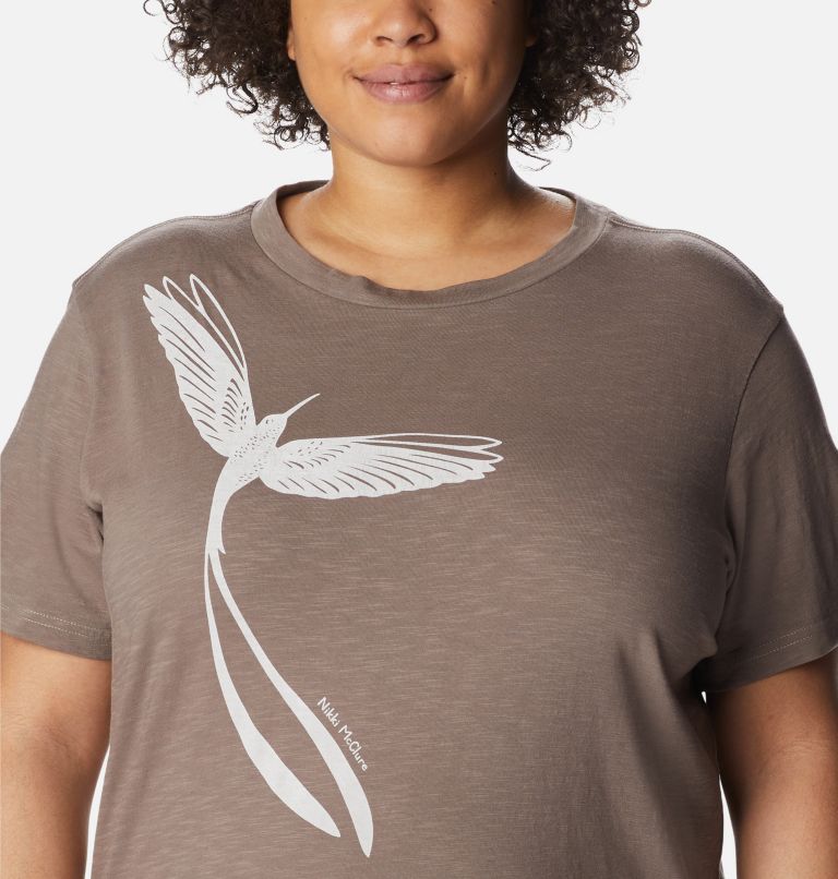T-shirt Break it Down Femme - Grandes tailles, Color: Iron, Graphic Hummingbird