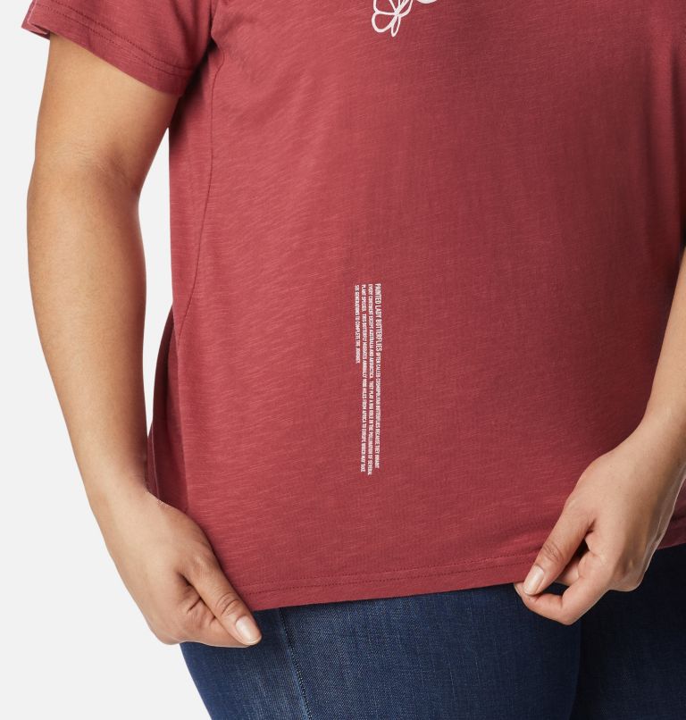 Women's Break it Down T-Shirt - Plus Size, Color: Marsala Red, Graphic Butterfly