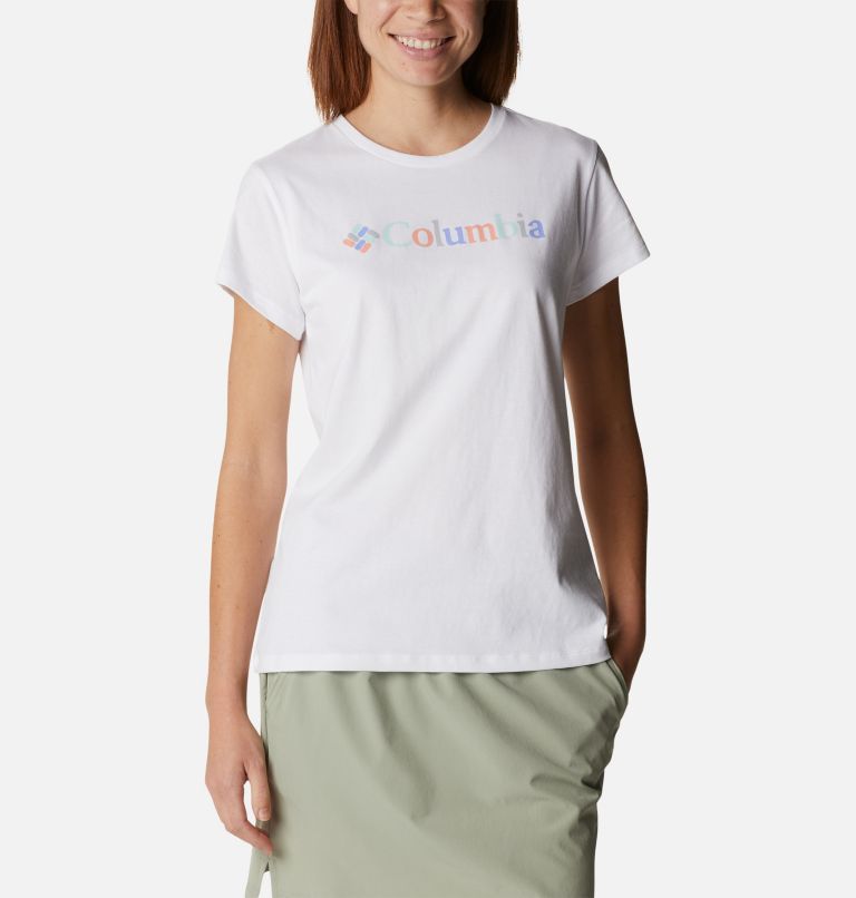 Women's Columbia Trek Short Sleeve Graphic Shirt, Color: White, Kaleidoscope