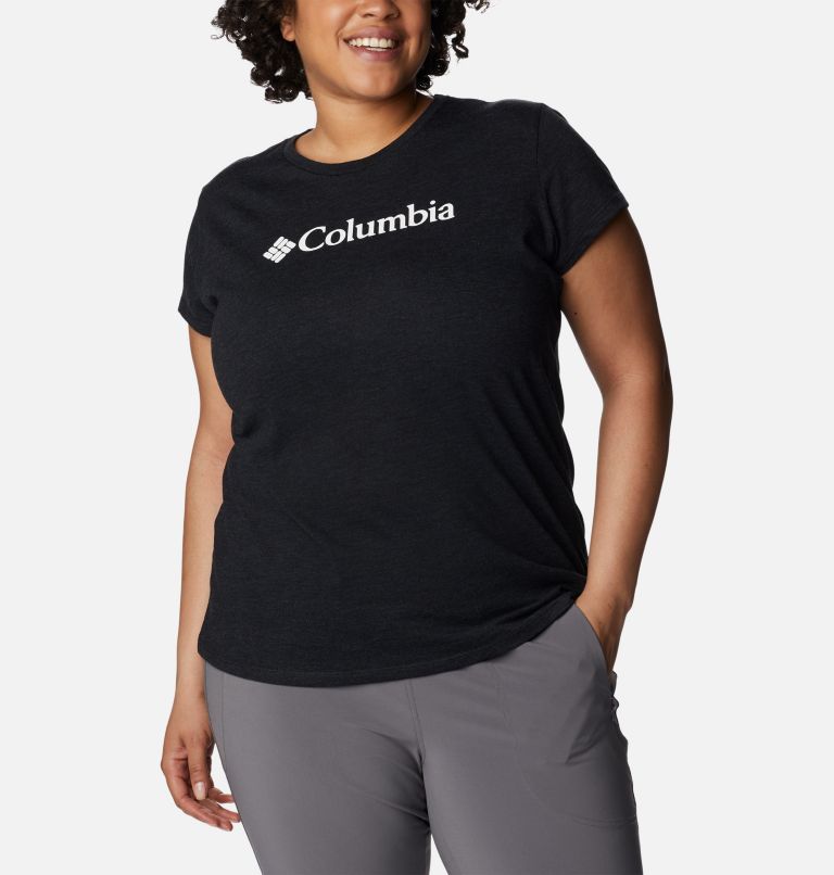 Women's Columbia Trek Short Sleeve Graphic Shirt - Plus Size, Color: Black Heather, Gem Columbia