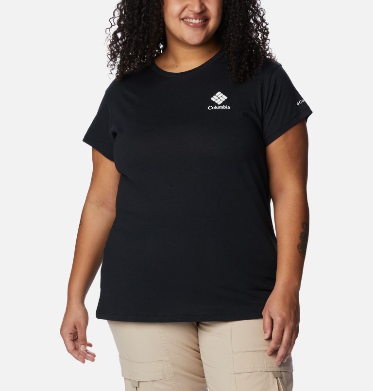 Women's Columbia Trek Short Sleeve Graphic Shirt - Plus Size, Color: Black, CSC Stacked Mini Graphic, image 1