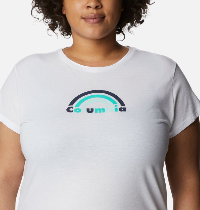 Women's Columbia Trek Short Sleeve Graphic Shirt - Plus Size, Color: White, Blocked Rainbow