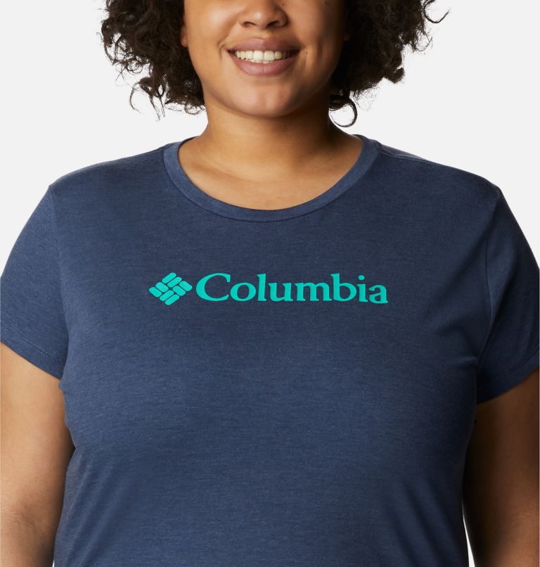 Women's Columbia Trek Short Sleeve Graphic Shirt - Plus Size, Color: Nocturnal Heather, Gem Columbia