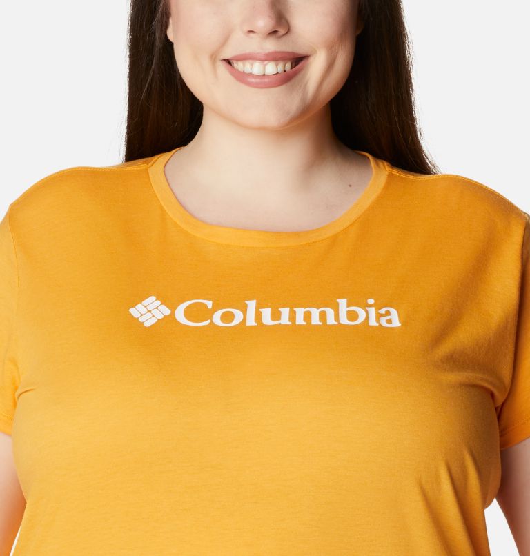 Women's Columbia Trek Short Sleeve Graphic Shirt - Plus Size, Color: Mango Heather, Gem Columbia