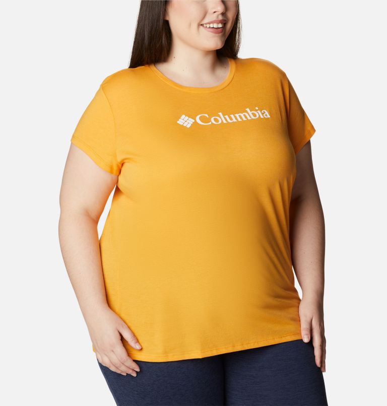 Women's Columbia Trek Short Sleeve Graphic Shirt - Plus Size, Color: Mango Heather, Gem Columbia