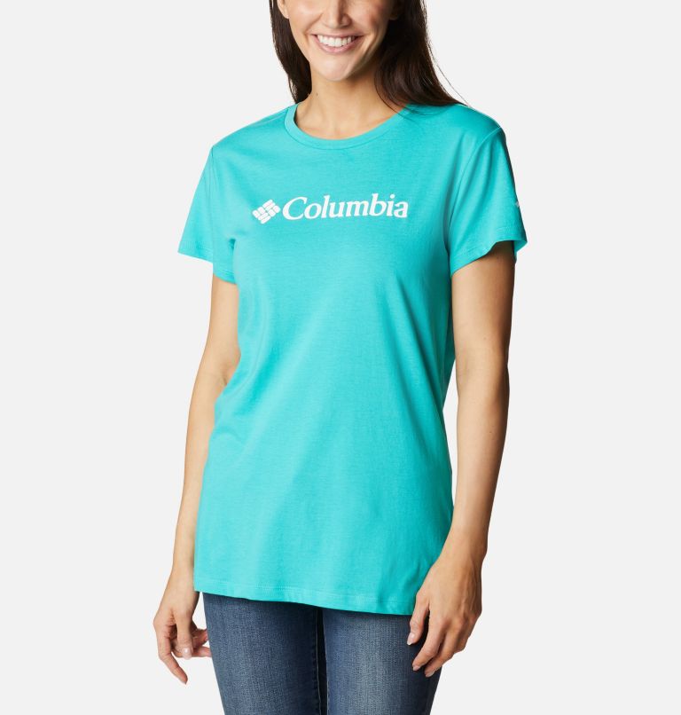 Columbia Trek SS Graphic Tee | 454 | XS, Color: Bright Aqua, CSC Branded Graphic, image 5