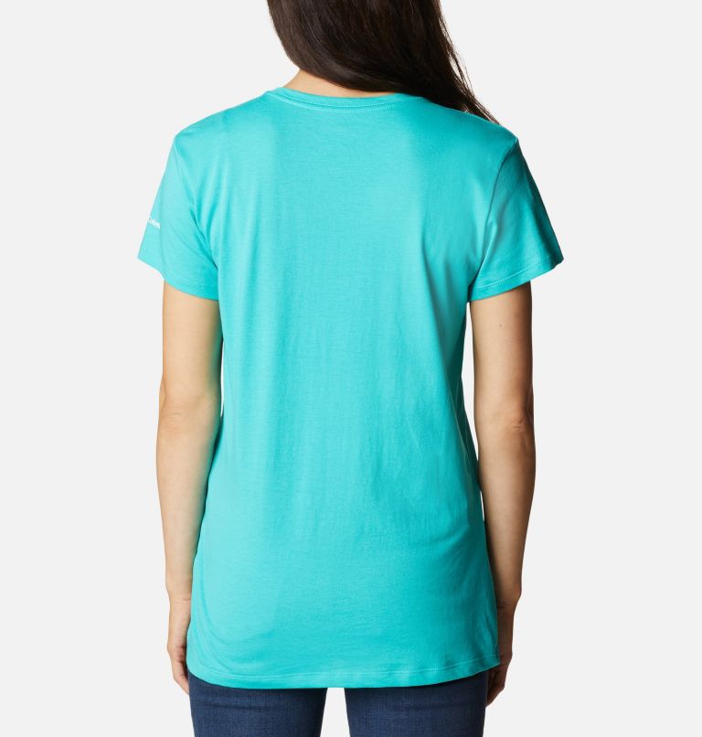 Columbia Trek SS Graphic Tee | 454 | XS, Color: Bright Aqua, CSC Branded Graphic, image 2