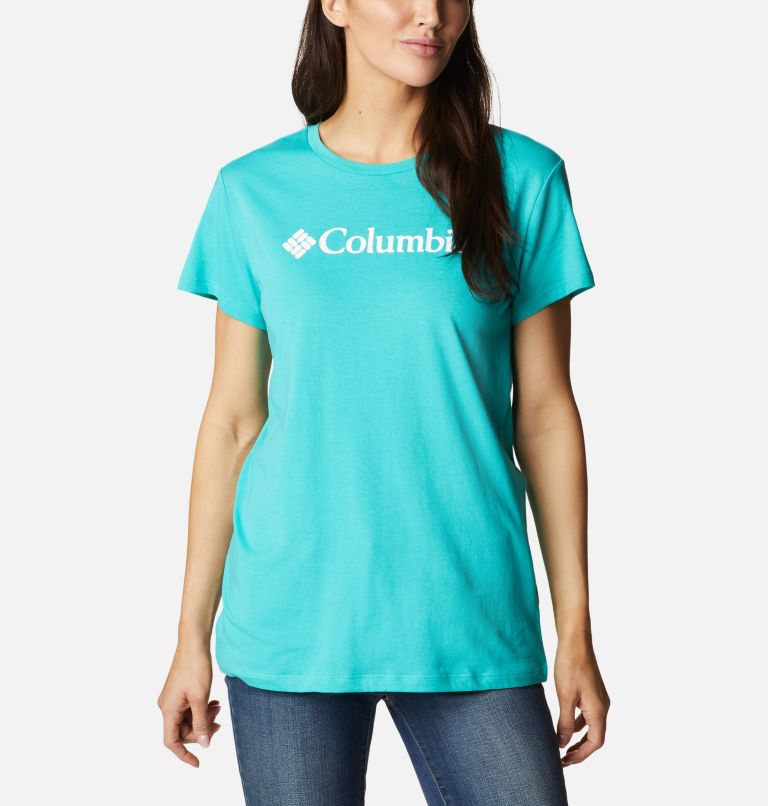 Women’s Trek Casual Graphic T-Shirt, Color: Bright Aqua, CSC Branded Graphic, image 1
